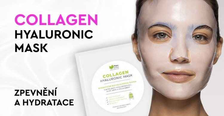 Collagen Hyaluronic Mask: EXKLUZIVNĚ! Představujeme Vám novou Collagen Hyaluronic Mask, která aktivně hydratuje pokožku, regeneruje a především zlepšuje pevnost a pružnost pleti díky vysokému obsahu kolagenu a kyseliny hyaluronové.