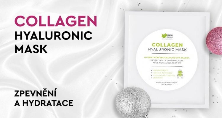Collagen Hyaluronic Mask: EXKLUZIVNĚ! Představujeme Vám novou Collagen Hyaluronic Mask, která aktivně hydratuje pokožku, regeneruje a především zlepšuje pevnost a pružnost pleti díky vysokému obsahu kolagenu a kyseliny hyaluronové.